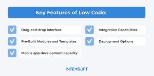 This image shows vital features of low-code development. 